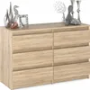 Kommode mit 6 Schubladen Sonoma Eiche 100x33,5x71,5 Produktbild-Vorschau 5