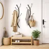 DanDiBo Wandgarderobe Schwarz Metall 2er Set Flora Produktbild-Vorschau 3
