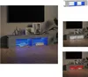 A collage of images showing a TV stand with LED lights in different colors. Náhled obrázku produktu