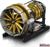 A detailed model of a jet engine on a black stand. Produktbild-Vorschau