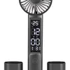 A close-up shot of a black desk fan with a digital display. Náhľad obrázku produktu
