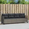 The Living Store Sonnenliege mit Kissen Grau Poly Rattan Produktbild-Vorschau 2