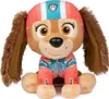 A plush toy dog wearing a helmet and uniform. Produktbild-Vorschau