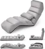 A collage of images showing a grey, multi-positional floor chair in various configurations. Anteprima dell’immagine prodotto