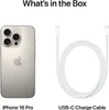 A product image showing an iPhone 16 Pro and a USB-C charge cable, with text indicating 'What's in the Box'. Produktbild-Vorschau