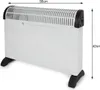 A white electric convector heater with black feet and accents, shown from a slight angle. Náhľad obrázku produktu