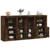 vidaXL Sideboard avec lampes LED chêne fumé 202x37x100 cm Voir les images du produit 1