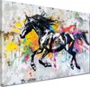 Modern rennendes Pferd Colour Wandbild Leinwandbild Produktbild-Vorschau 1