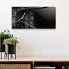 DEQORI Glasuhr 60x30 cm Zahlen 'Dunkle Wellengrafik' Produktbild-Vorschau 4