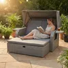 Mucola Strandkorb Rattan Sonnenbett mit verstellbarem Dach Produktbild-Vorschau 4