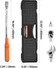 A size chart showing a torque wrench and its case with dimensions. Podgląd zdjęcia produktu