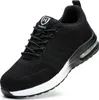 A black athletic shoe with white accents and a visible air cushion in the sole, presented on a white background. Produktbild-Vorschau