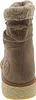 Rear view of a brown women's boot with a fur trim and a thick sole. Produktbild-Vorschau
