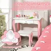 GOPLUS Kinder Schminktisch-Set mit Hocker, Exquisiter Produktbild-Vorschau 2