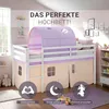 Homestyle4u Hochbett 90x200 mit Lattenrost Tunnel Vorhang Produktbild-Vorschau 2