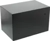 A black metal safe box is shown from a three-quarter angle against a white background. Produktbild-Vorschau