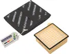 A black activated carbon filter and a beige HEPA filter are shown on a white background. Produktbild-Vorschau