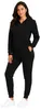 Damen Jogginganzug einfarbig 100% Baumwolle 586 Schwarz L Produktbild-Vorschau 1
