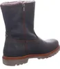 A single brown leather boot with a zipper and fur lining, shown from the side against a white background. Produktbild-Vorschau