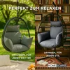 HOMESCAPES Hängesessel-Kissen Outdoor grau mit Kopfstütze, Produktbild-Vorschau 5