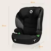 A black and gray car seat with dimensions indicated by lines and text. Produktbild-Vorschau