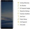 A smartphone screen protector with feature callouts. Produktbild-Vorschau