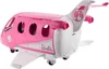 A pink and white toy airplane with Barbie branding. Produktbild-Vorschau