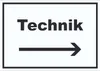 Technik Schild mit Text und Richtungspfeil rechts Produktbild-Vorschau 1