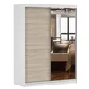 Schwebetürenschrank Kleiderschrank 150 cm Weiß/Sonoma mit Produktbild-Vorschau 4