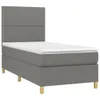 Boxspringbett mit Matratze & LED Dunkelgrau 90x200 cm Stoff Produktbild-Vorschau 3