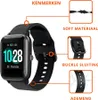 A smartwatch with its strap highlighted with feature callouts. Produktbild-Vorschau