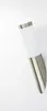 A modern outdoor wall light with a brushed metal base and a frosted glass shade, set against a plain white background. Anteprima dell’immagine prodotto