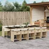 vidaXL 11-tlg. Garten-Essgruppe mit Kissen Beige Poly Produktbild-Vorschau 2