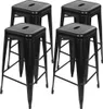 lot de 4 tabourets de bar industriels en métal Empilables Voir les images du produit 1