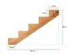 A diagram showing the dimensions of a wooden stair stringer. Produktbild-Vorschau
