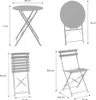 Set tavolo da giardino bistrot pieghevole in acciaio con 2 Anteprima dell’immagine prodotto 7