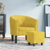 Cloris Designermöbel Clubsessel mit Fußhocker Gelb Samt Produktbild-Vorschau 1