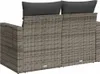 vidaXL Gartensofa 2-Sitzer mit Kissen Grau Poly Rattan Produktbild-Vorschau 7