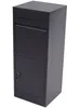 A dark gray parcel box with a mail slot and a locked door. Produktbild-Vorschau