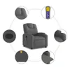 vidaXL Fauteuil de massage gris foncé Tissu Voir les images du produit 10