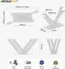 Diagrams and specifications for a metal table base. Voir les images du produit