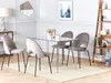 A dining room setting with a glass-top table and four chairs. Náhled obrázku produktu