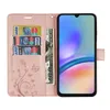 A pink wallet-style phone case with a Samsung Galaxy A05s phone inserted. Produktbild-Vorschau