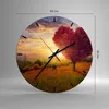Wanduhr - Rund - Glasuhr - Baum Wiese Blume - 40x40cm - Produktbild-Vorschau 3