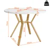 OKWISH Table À Manger - Ronde Avec Pieds Métal Or, Plateau Voir les images du produit 4