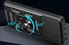 A black phone case with a ring holder is shown from a side angle. Produktbild-Vorschau