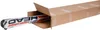 A pair of skis is partially inside a cardboard shipping box. Produktbild-Vorschau