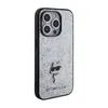 A Karl Lagerfeld iPhone 15 Pro Max case with a glittery silver finish and a Choupette cat logo. Produktbild-Vorschau