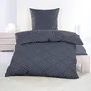 Biber Bettwäsche 135x200 cm 4tlg. Jeansblau Geometrisch Produktbild-Vorschau 2