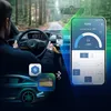 A person driving a car, with a smartphone displaying a temperature control app and icons related to the product. Náhled obrázku produktu